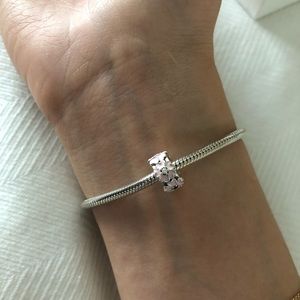 Pandora pink primrose clip, light pink enamel